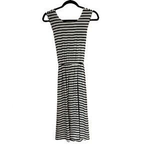 NWT Ann Taylor Loft Striped Cross Back Midi Dress, Size Small.